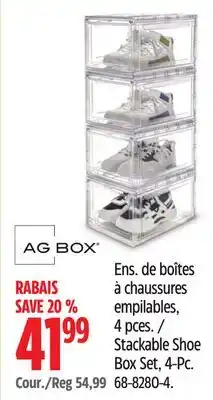 Canadian Tire AG Box Stackable Shoe Box Set, 4-Pc offer
