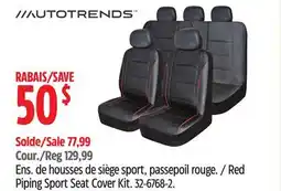 Canadian Tire AUTO TRENDS Red Piping Sport Seat Cover Kit offer