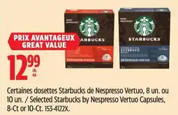 Canadian Tire Selected Starbucks by Nespresso Vertuo Capsules, 8-Ct or 10-Ct offer
