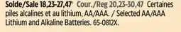 Canadian Tire Selected AA/AAA Lithium and Alkaline Batteries offer