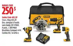 Canadian Tire DEWALT 20V MAX Brushless Compact 4-Pc Combo Kit offer
