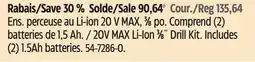 Canadian Tire BLACK+ DECKER 20V MAX Li-Ion 3⁄8˝ Drill Kit offer