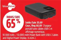 Canadian Tire 10,000 mAh Power Bank with USB-C Cables and Digital Power Display offer