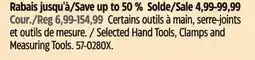Canadian Tire Selected Hand Tools, Clamps and Measuring Tools offer