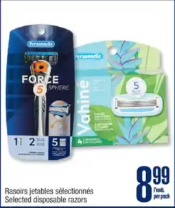 Jean Coutu Selected disposable razors offer