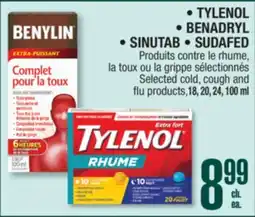 Jean Coutu TYLENOL, BENADRYL, SINUTAB, SUDAFED Selected cold, cough and flu products offer