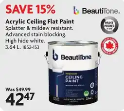 Home Hardware Beautitone acrylic ceiling flat paint offer