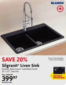 Home Hardware Blanco silgranit liven sink offer