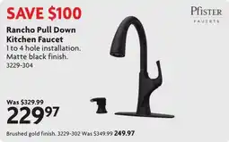 Home Hardware Pfister Rancho Pull Down Kitchen Faucet offer