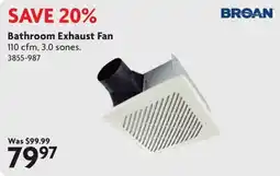 Home Hardware Broan bathroom exhaust fan offer