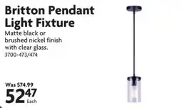 Home Hardware Britton Pendant Light Fixture offer