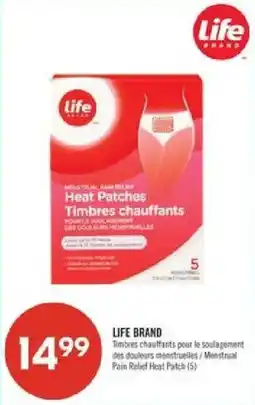 Pharmaprix Life Brand menstrual pain relief heat patch offer