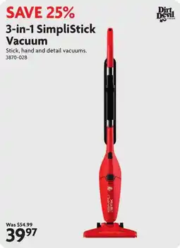 Home Hardware Dirt Devil 3-in-1 Simplicity Stick Vacuum offer