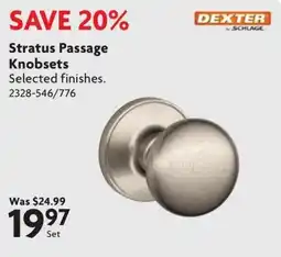 Home Hardware Dexter Stratus Passage Knobsets offer