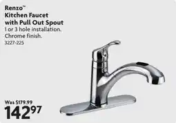 Home Hardware Renzo kitchen faucet with pull out spout offer