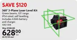 Home Hardware Milwaukee 360° 3-Plane Laser Level Kit offer