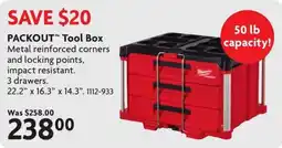 Home Hardware Milwaukee PACKOUT Tool Box offer