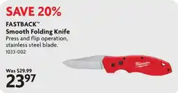 Home Hardware Milwaukee Fastback Smooth Folding Knife offer