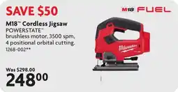 Home Hardware Milwaukee M18 Cordless Jigsaw offer