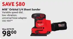 Home Hardware Milwaukee M18™ Orbital 1/4 Sheet Sander offer
