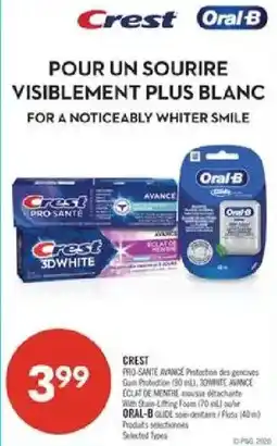 Pharmaprix Crest pro-sante avance 3dwhite oral-b guide soie-dentaire offer