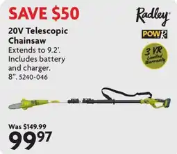 Home Hardware Radley 20V Telescopic Chainsaw offer