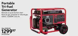 Home Hardware Benchmark portable tri-fuel generator offer