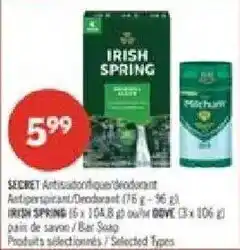 Pharmaprix Irish spring secret antiperspirant deodorant offer