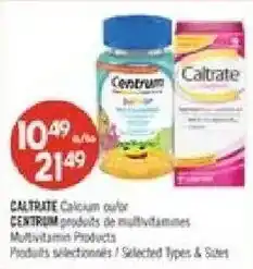 Pharmaprix Caltrate calcium color centrum multivitamin products offer