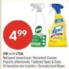 Pharmaprix Vim ou/et Lysol Household Cleaner offer