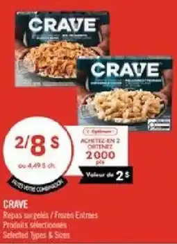 Pharmaprix Crave frozen entrees offer
