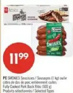 Pharmaprix PC Smokies sausages offer