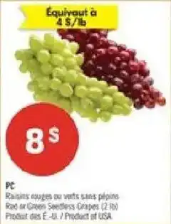 Pharmaprix PC Raisins rouges ou verts sans pépins offer