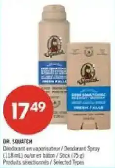 Pharmaprix Dr. Squatch deodorant offer