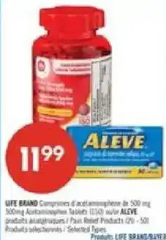 Pharmaprix Life brand comprimés d'acétaminophène de 500 mg offer