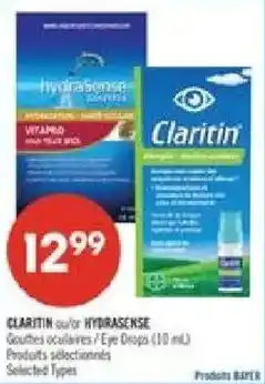 Pharmaprix Claritin ou/ou Hydrasense Eye Drops offer