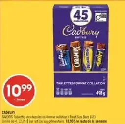 Pharmaprix Cadbury favoris tablettes de chocolat en format collation offer