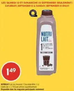 Pharmaprix NutriLait Lait au chocolat offer