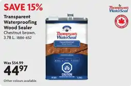 Home Hardware Thompsons WaterSeal transparent waterproofing wood sealer offer