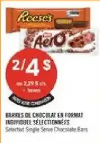 Pharmaprix Reese's selected single serve chocolate bars offer