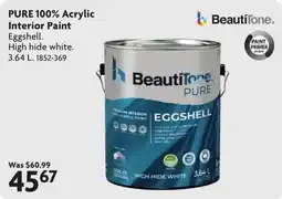 Home Hardware BeautiTone pure interior paint eggshell offer