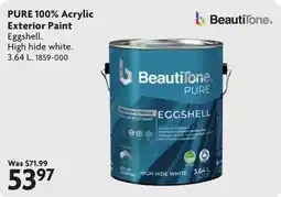 Home Hardware BeautiTone pure 100% acrylic exterior paint eggshell offer