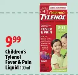 London Drugs Children's Tylenol Fever & Pain Liquid offer