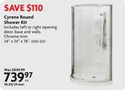Home Hardware Cyrene Round Shower Kit offer