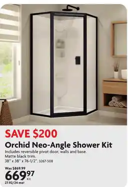 Home Hardware Orchid Neo-Angle Shower Kit offer