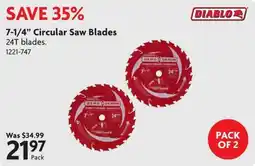 Home Hardware Diablo 7-1/4" circular saw blades offer