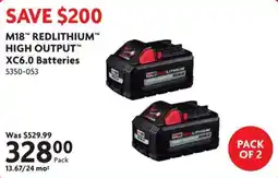 Home Hardware M18 Redlithium High Output XC6.0 Batteries offer
