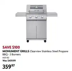 Home Hardware Monument Grills Clearview Stainless Steel Propane BBQ - 3 Burners offer