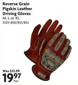 Home Hardware Reverse Grain Pigskin Leather Driving Gloves offer
