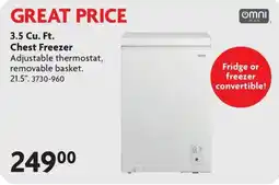 Home Hardware Omni Max chest freezer offer